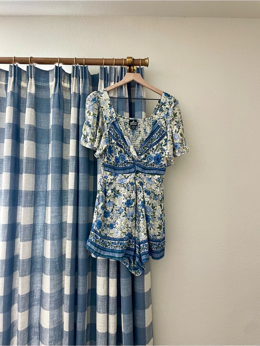 Angie Block Print Romper